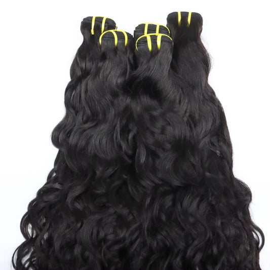 Double drawn loose wave bundles
