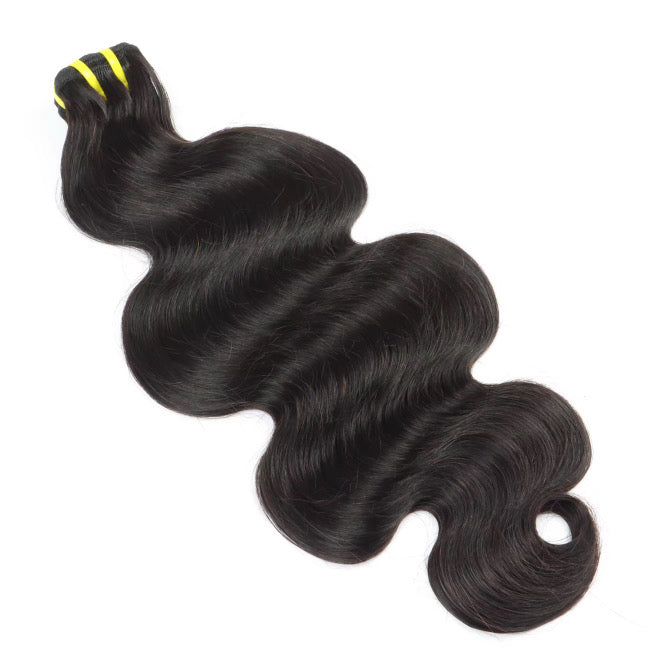 Double drawn body wave bundles