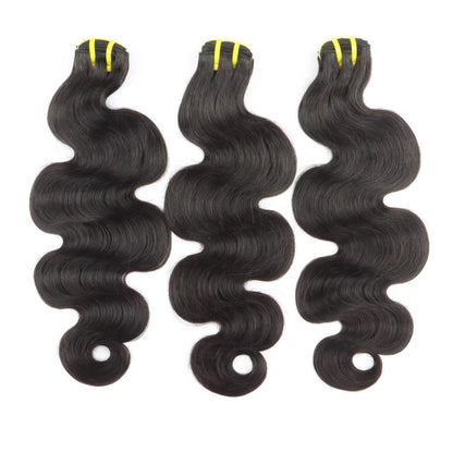 Double drawn body wave bundles